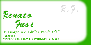 renato fusi business card